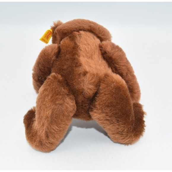 Vintage 1980's Teddy Bear Steiff Chocolate Mohair Jointed 0206/26 Button Tag - Picture 7 of 11